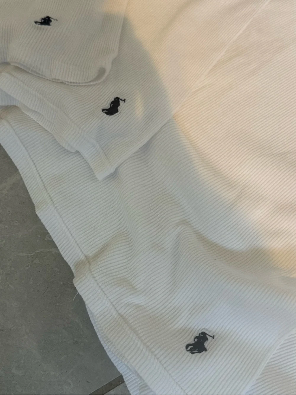 5-Polo by Ralph Lauren White Ribbed Tank - Signature Pony Embroideries